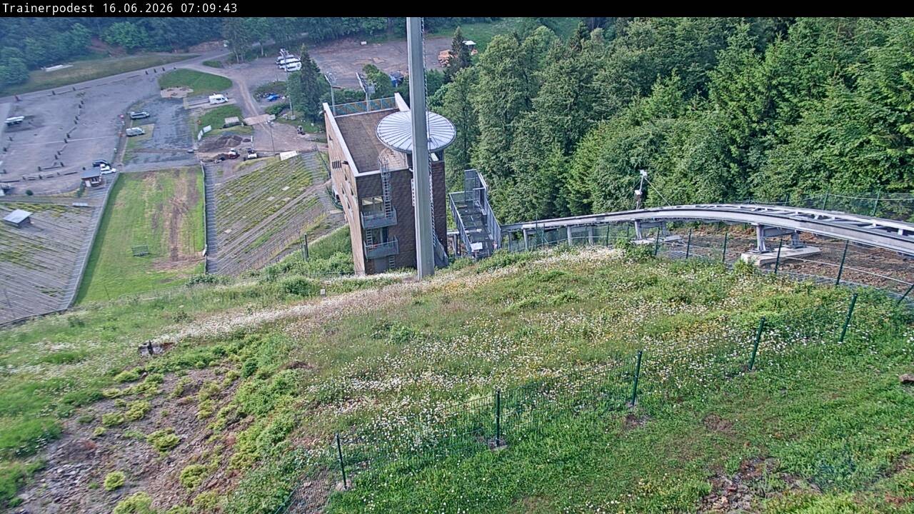 Archiv Foto Webcam Willingen: Blick Schanzentisch der Skisprungschanze
