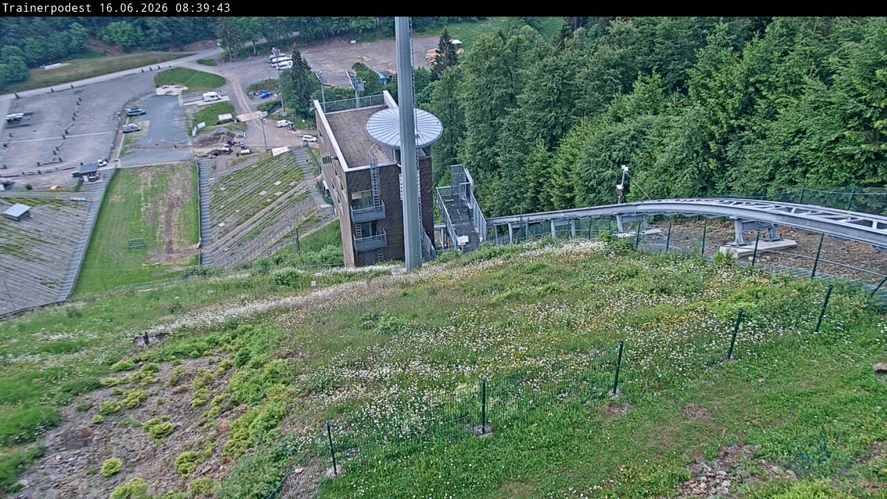 Archiv Foto Webcam Willingen: Blick Schanzentisch der Skisprungschanze