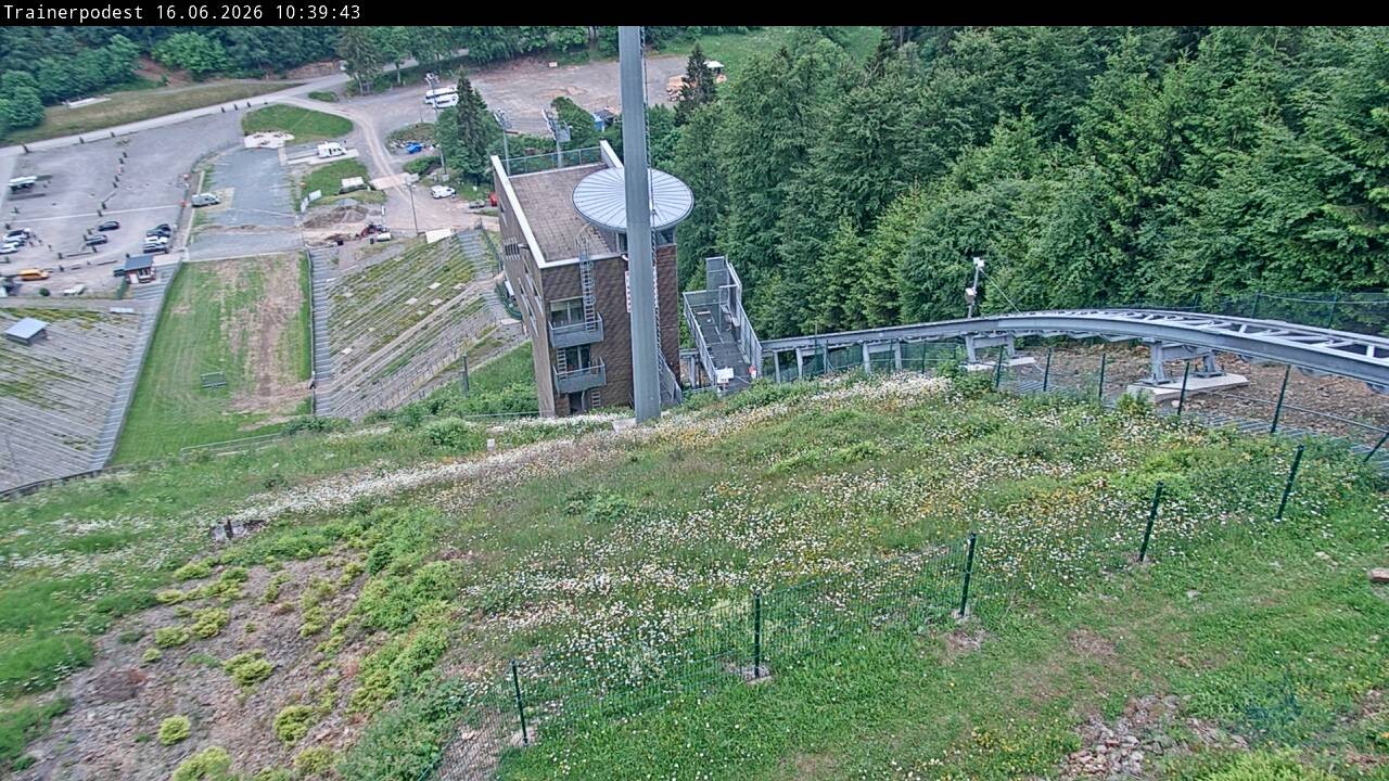 Archiv Foto Webcam Willingen: Blick Schanzentisch der Skisprungschanze
