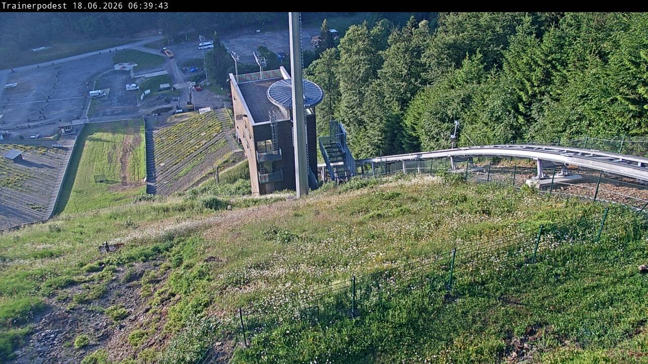 Archiv Foto Webcam Willingen: Blick Schanzentisch der Skisprungschanze