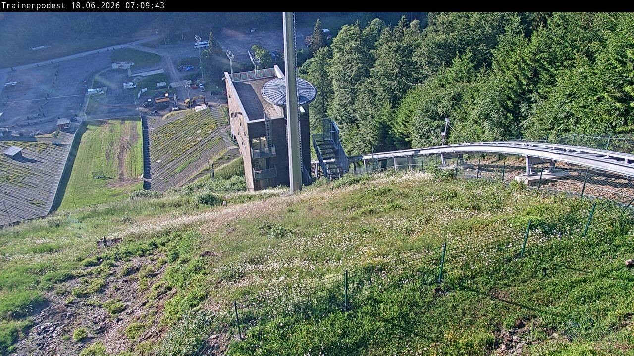 Archiv Foto Webcam Willingen: Blick Schanzentisch der Skisprungschanze