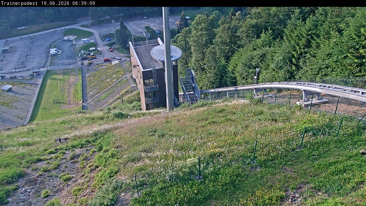Archiv Foto Webcam Willingen: Blick Schanzentisch der Skisprungschanze