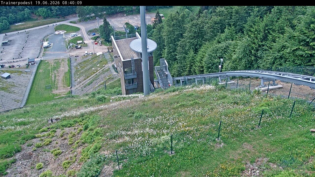 Archiv Foto Webcam Willingen: Blick Schanzentisch der Skisprungschanze