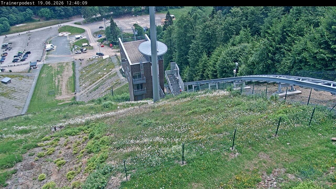 Archiv Foto Webcam Willingen: Blick Schanzentisch der Skisprungschanze