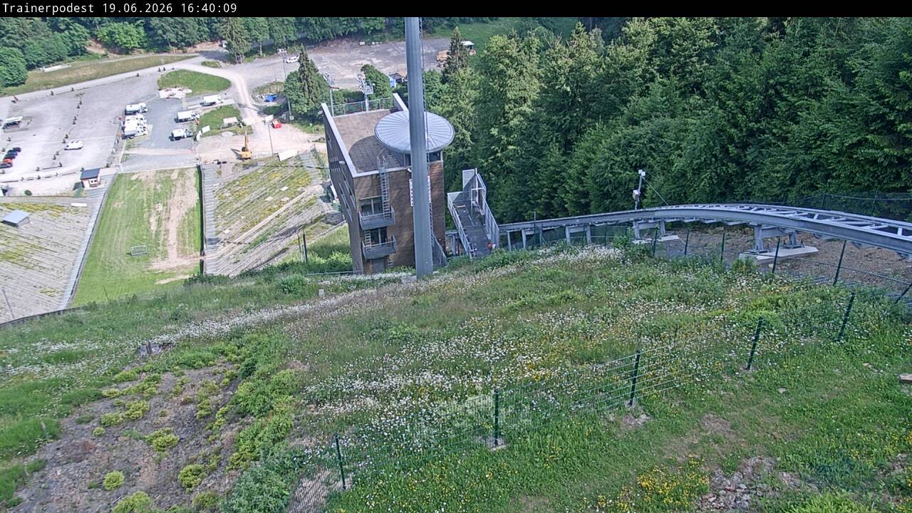 Archiv Foto Webcam Willingen: Blick Schanzentisch der Skisprungschanze