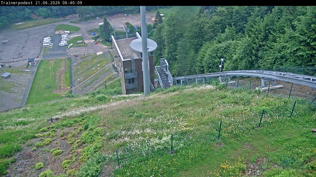 Archiv Foto Webcam Willingen: Blick Schanzentisch der Skisprungschanze