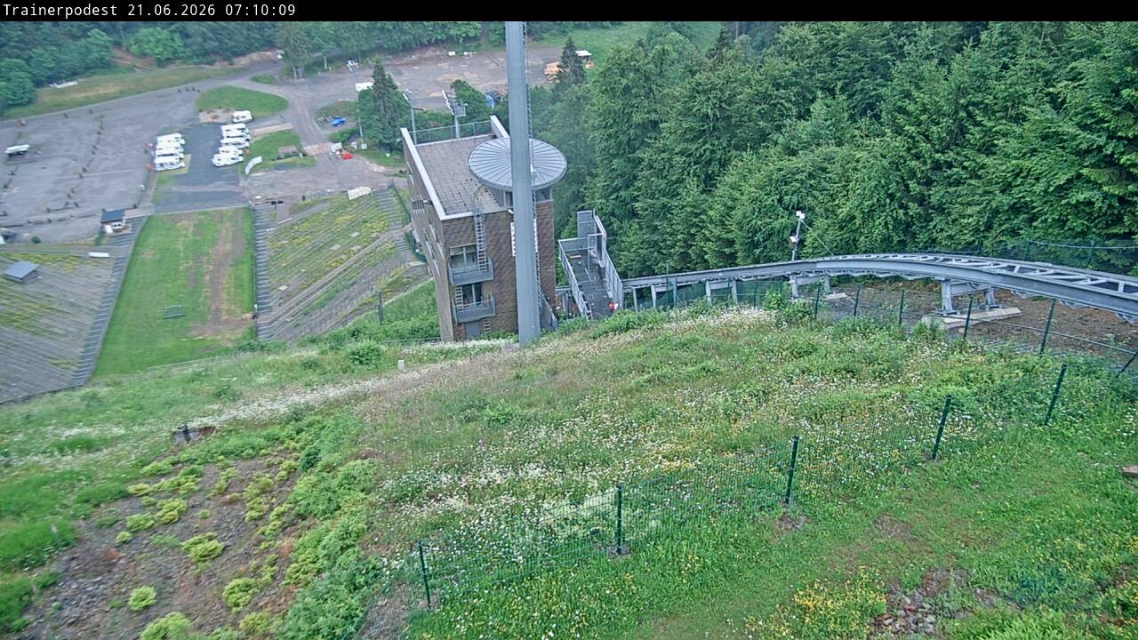 Archiv Foto Webcam Willingen: Blick Schanzentisch der Skisprungschanze