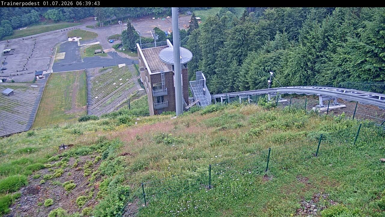 Archiv Foto Webcam Willingen: Blick Schanzentisch der Skisprungschanze