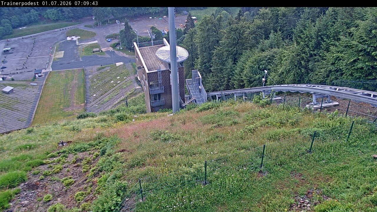 Archiv Foto Webcam Willingen: Blick Schanzentisch der Skisprungschanze