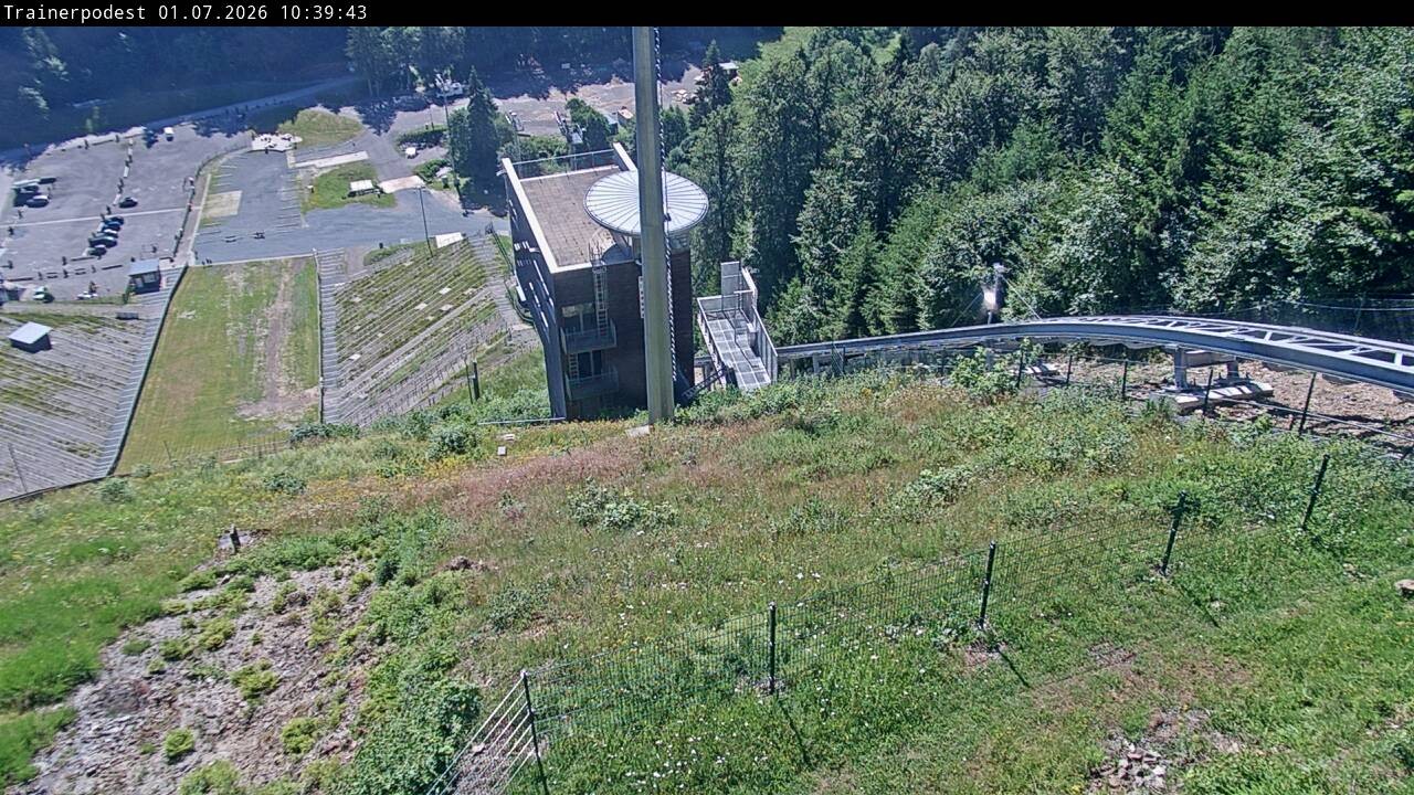 Archiv Foto Webcam Willingen: Blick Schanzentisch der Skisprungschanze