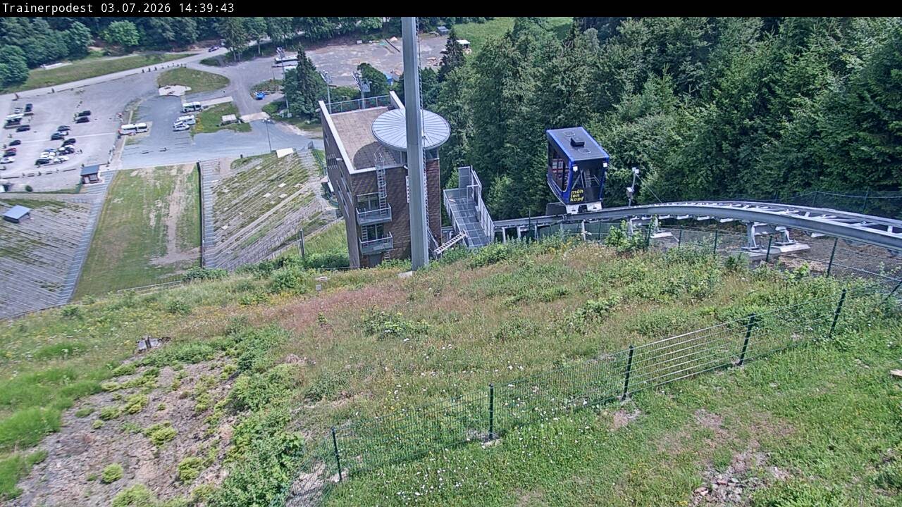 Archiv Foto Webcam Willingen: Blick Schanzentisch der Skisprungschanze