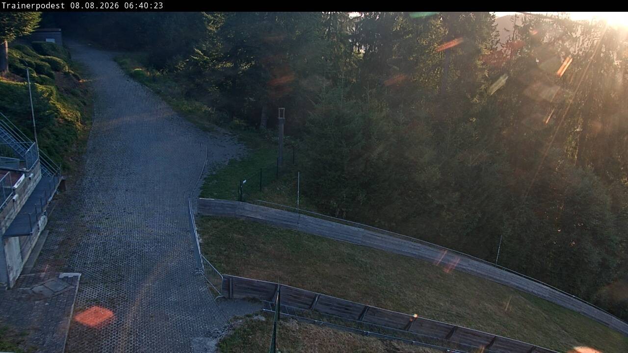 Archiv Foto Webcam Willingen: Blick Schanzentisch der Skisprungschanze