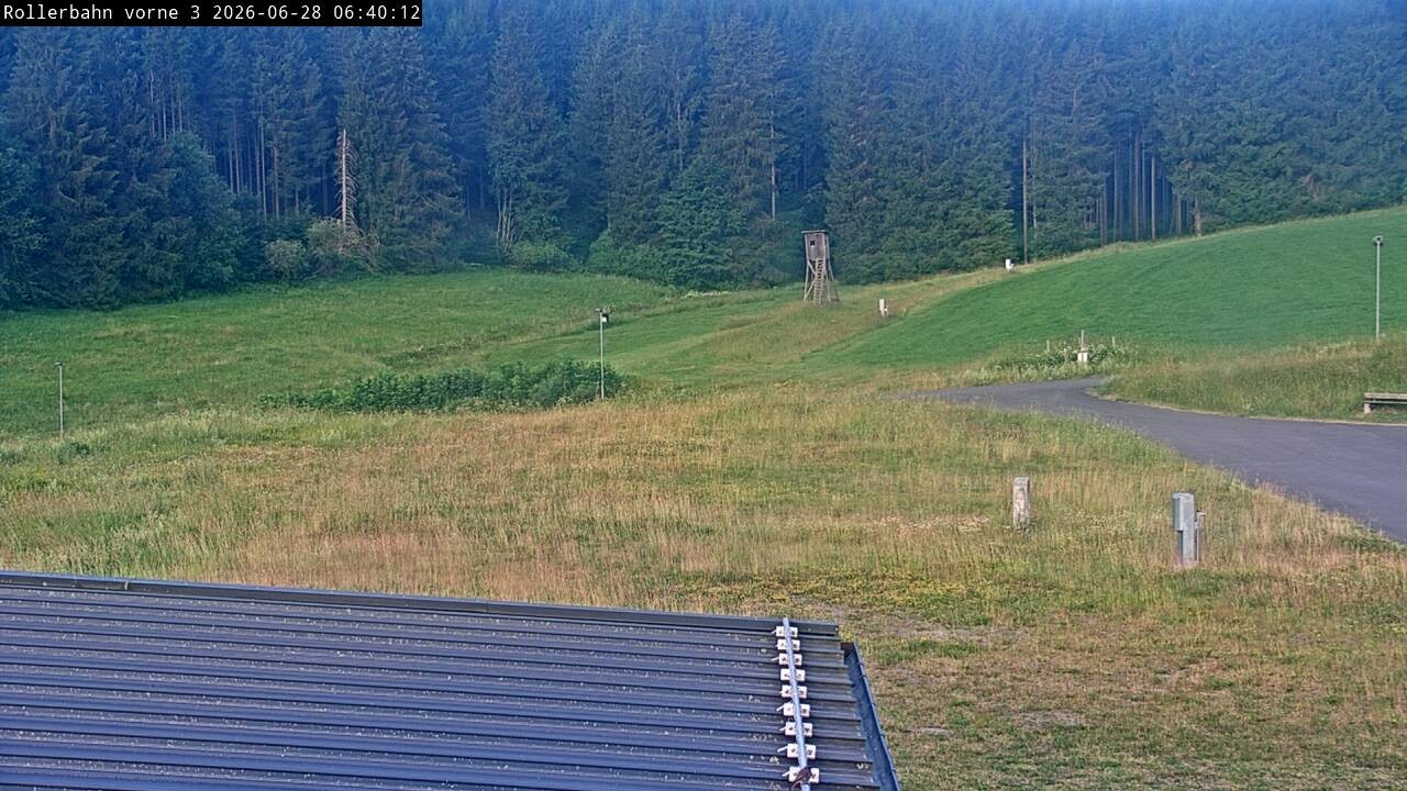 Archiv Foto Webcam Willingen - Blick Rollerbahn der Biathlon Arena