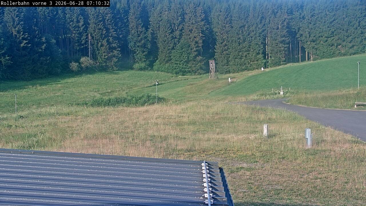 Archiv Foto Webcam Willingen - Blick Rollerbahn der Biathlon Arena