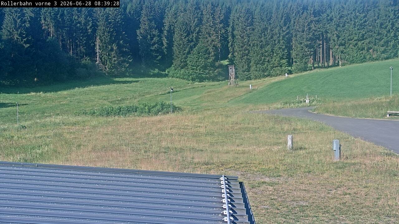 Archiv Foto Webcam Willingen - Blick Rollerbahn der Biathlon Arena