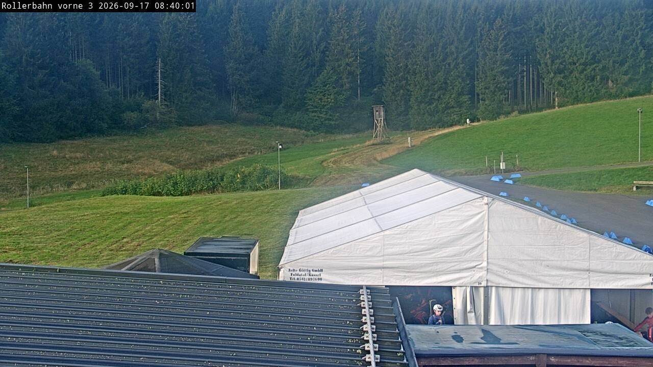 Archiv Foto Webcam Willingen - Blick Rollerbahn der Biathlon Arena