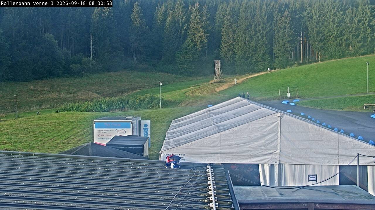 Archiv Foto Webcam Willingen - Blick Rollerbahn der Biathlon Arena