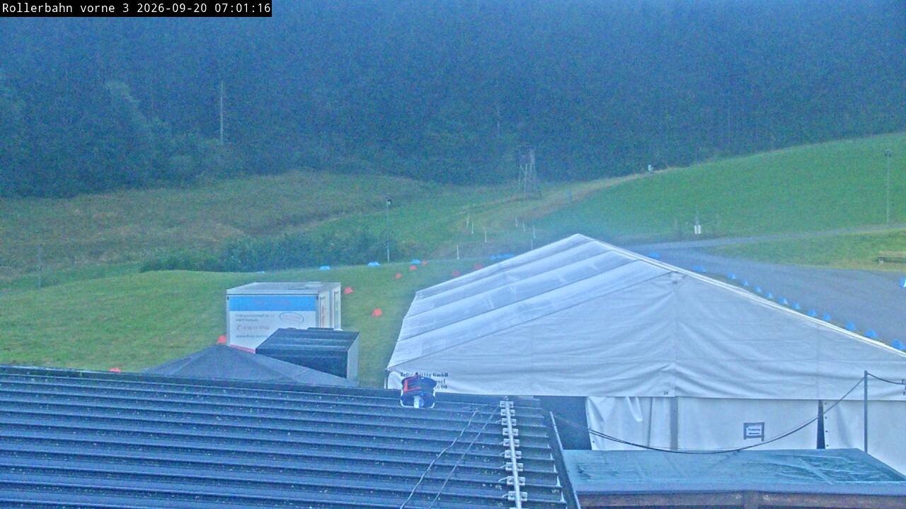 Archiv Foto Webcam Willingen - Blick Rollerbahn der Biathlon Arena