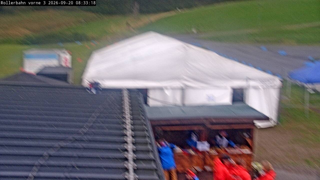 Archiv Foto Webcam Willingen - Blick Rollerbahn der Biathlon Arena