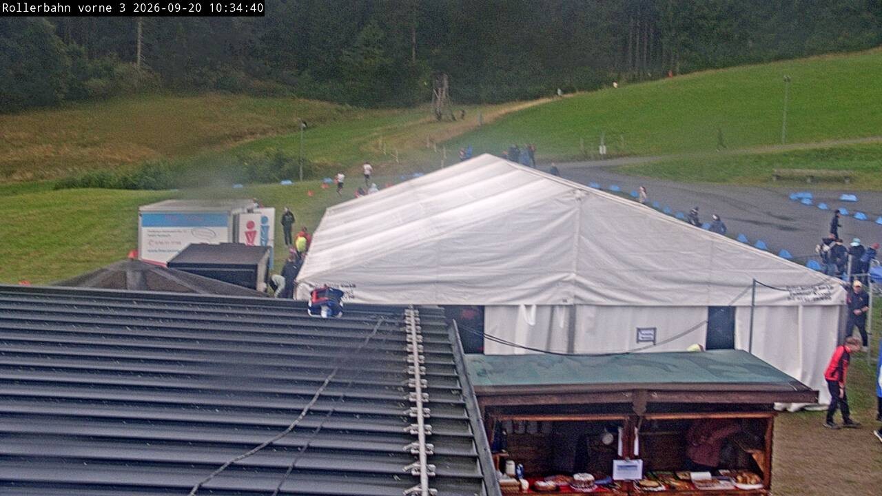 Archiv Foto Webcam Willingen - Blick Rollerbahn der Biathlon Arena