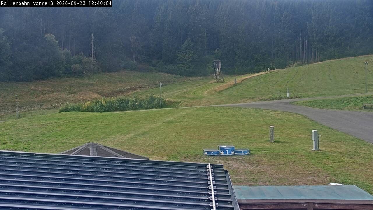 Archiv Foto Webcam Willingen - Blick Rollerbahn der Biathlon Arena