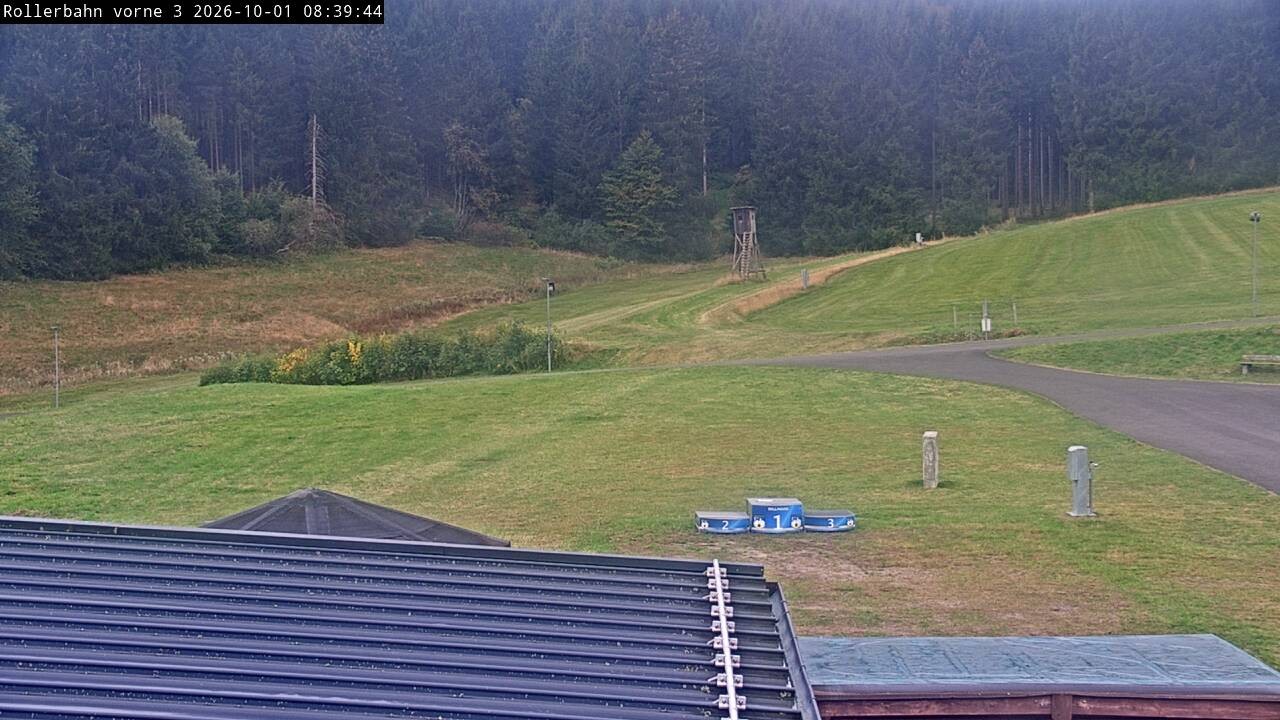 Archiv Foto Webcam Willingen - Blick Rollerbahn der Biathlon Arena