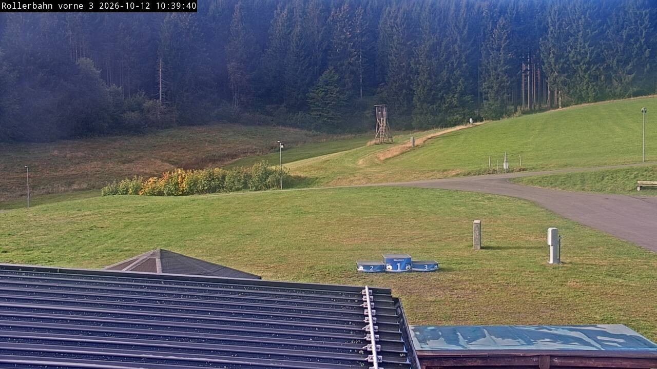 Archiv Foto Webcam Willingen - Blick Rollerbahn der Biathlon Arena