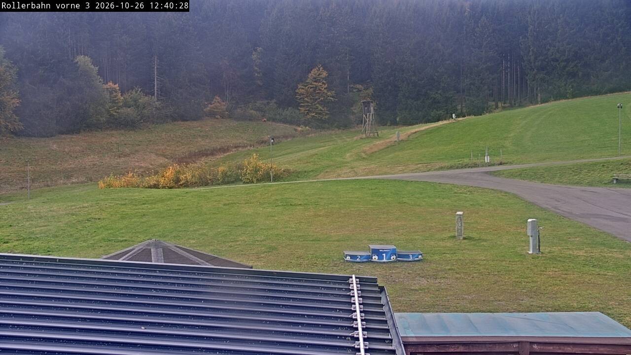 Archiv Foto Webcam Willingen - Blick Rollerbahn der Biathlon Arena