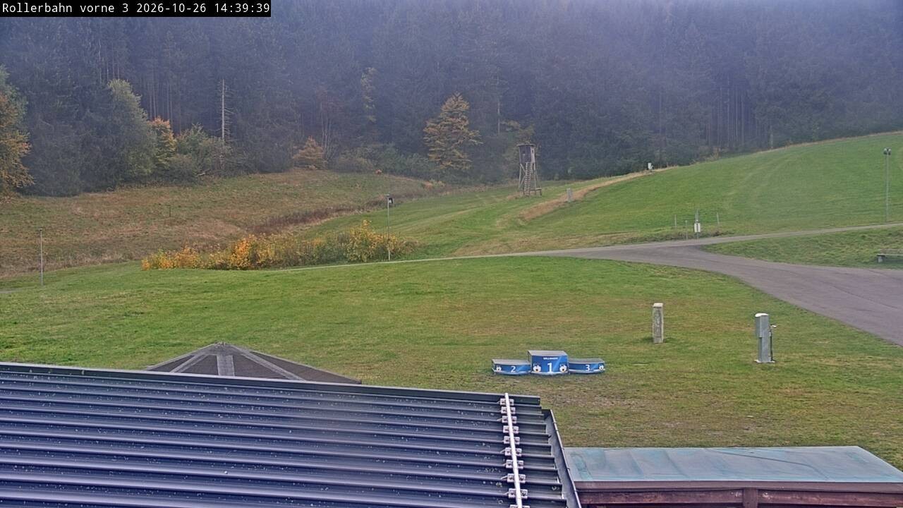 Archiv Foto Webcam Willingen - Blick Rollerbahn der Biathlon Arena
