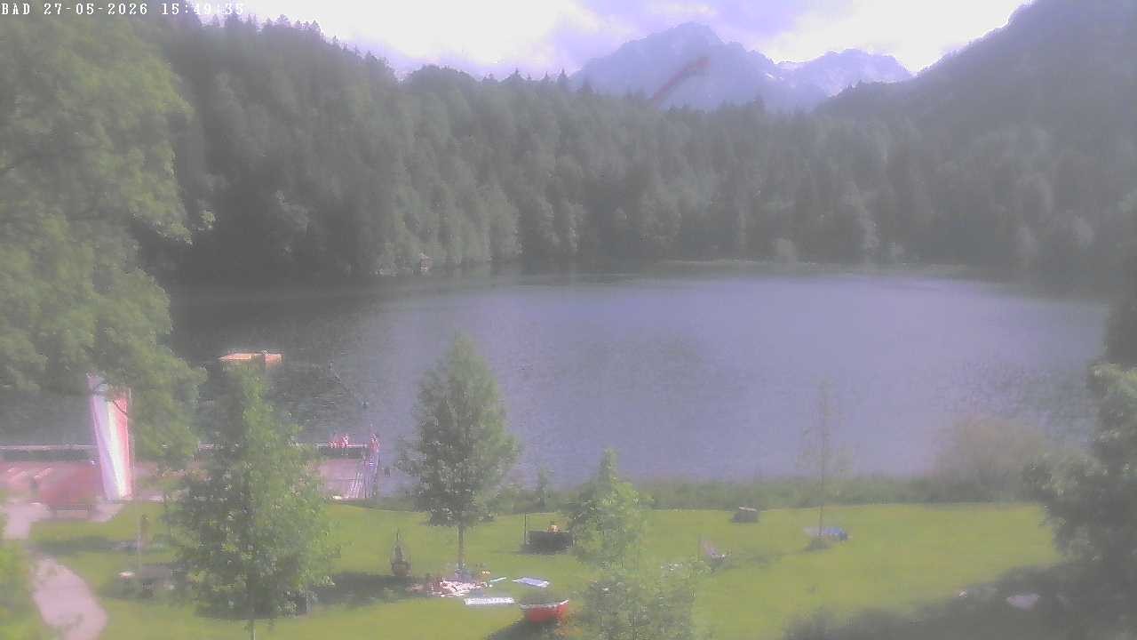 Archived image Webcam Oberstdorf: Freibergsee Sunbathing Area