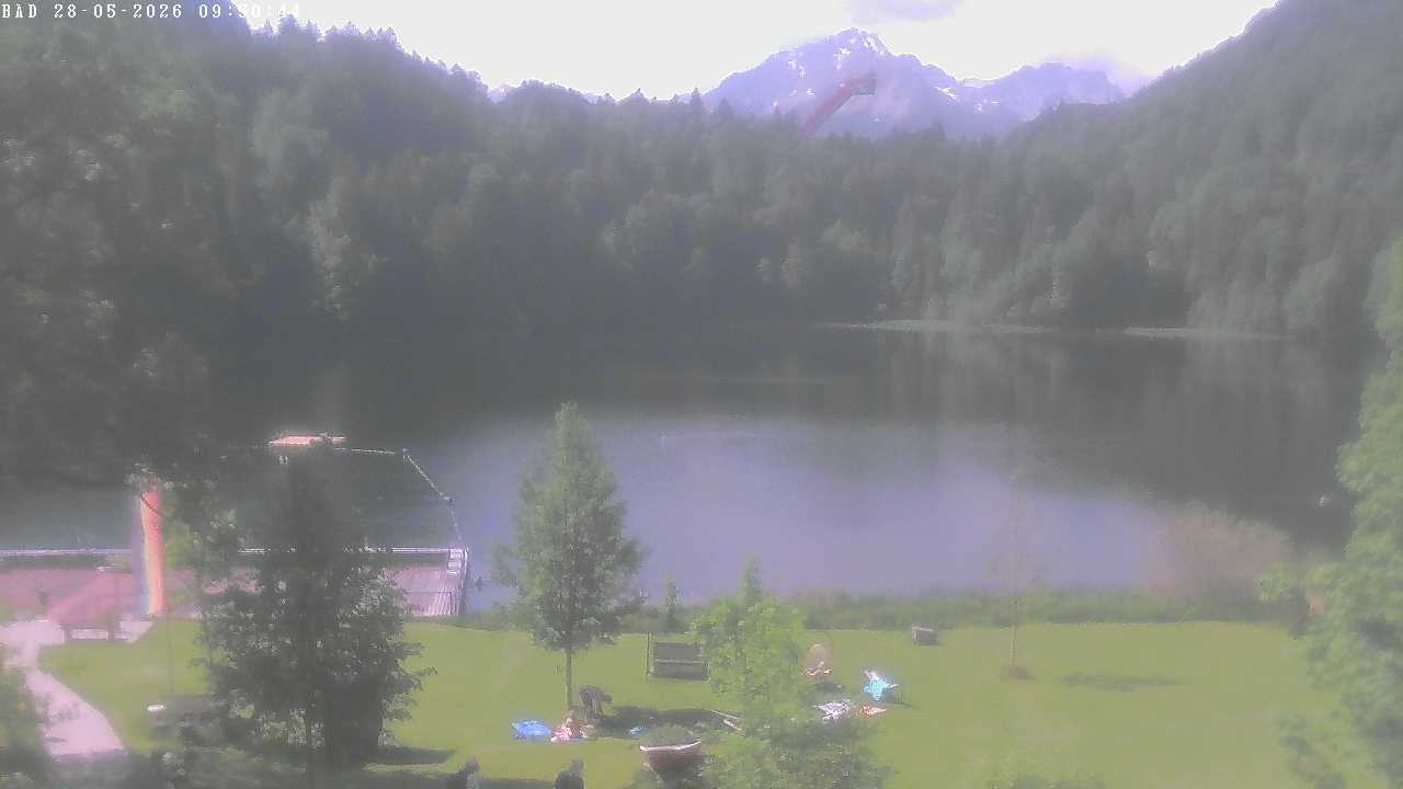 Archived image Webcam Oberstdorf: Freibergsee Sunbathing Area