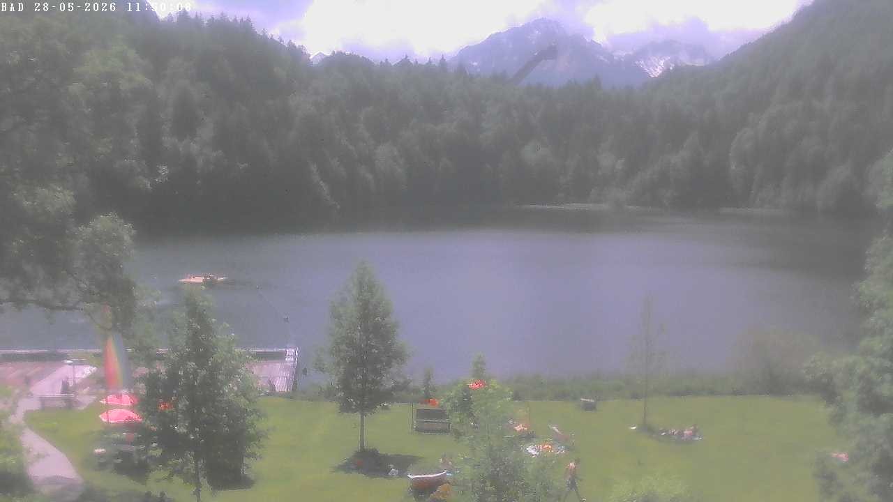 Archived image Webcam Oberstdorf: Freibergsee Sunbathing Area