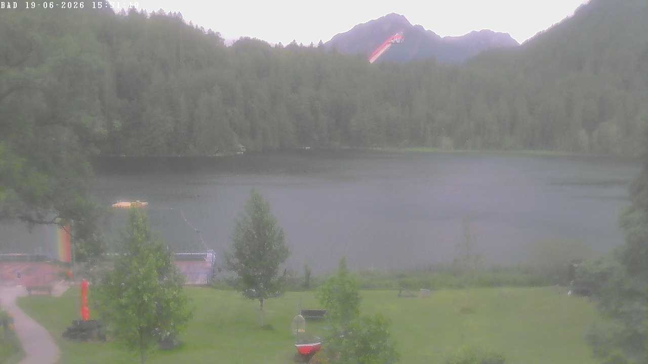 Archived image Webcam Oberstdorf: Freibergsee Sunbathing Area