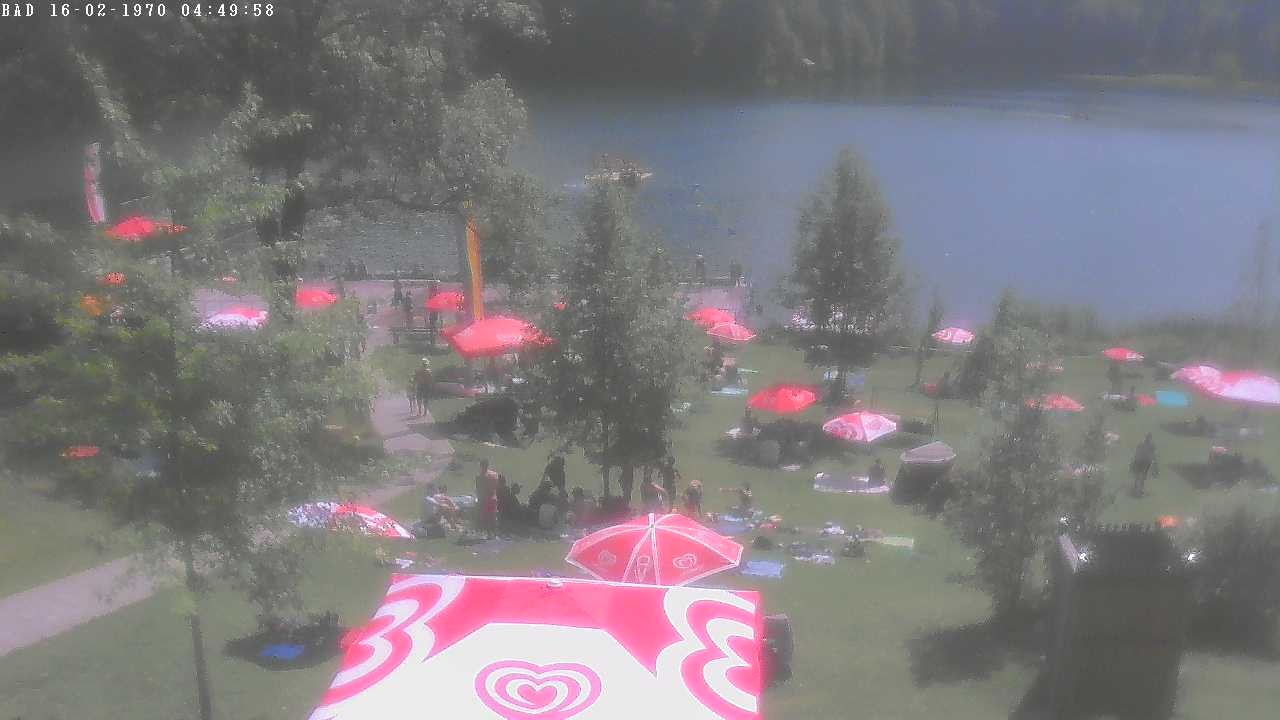 Archived image Webcam Oberstdorf: Freibergsee Sunbathing Area