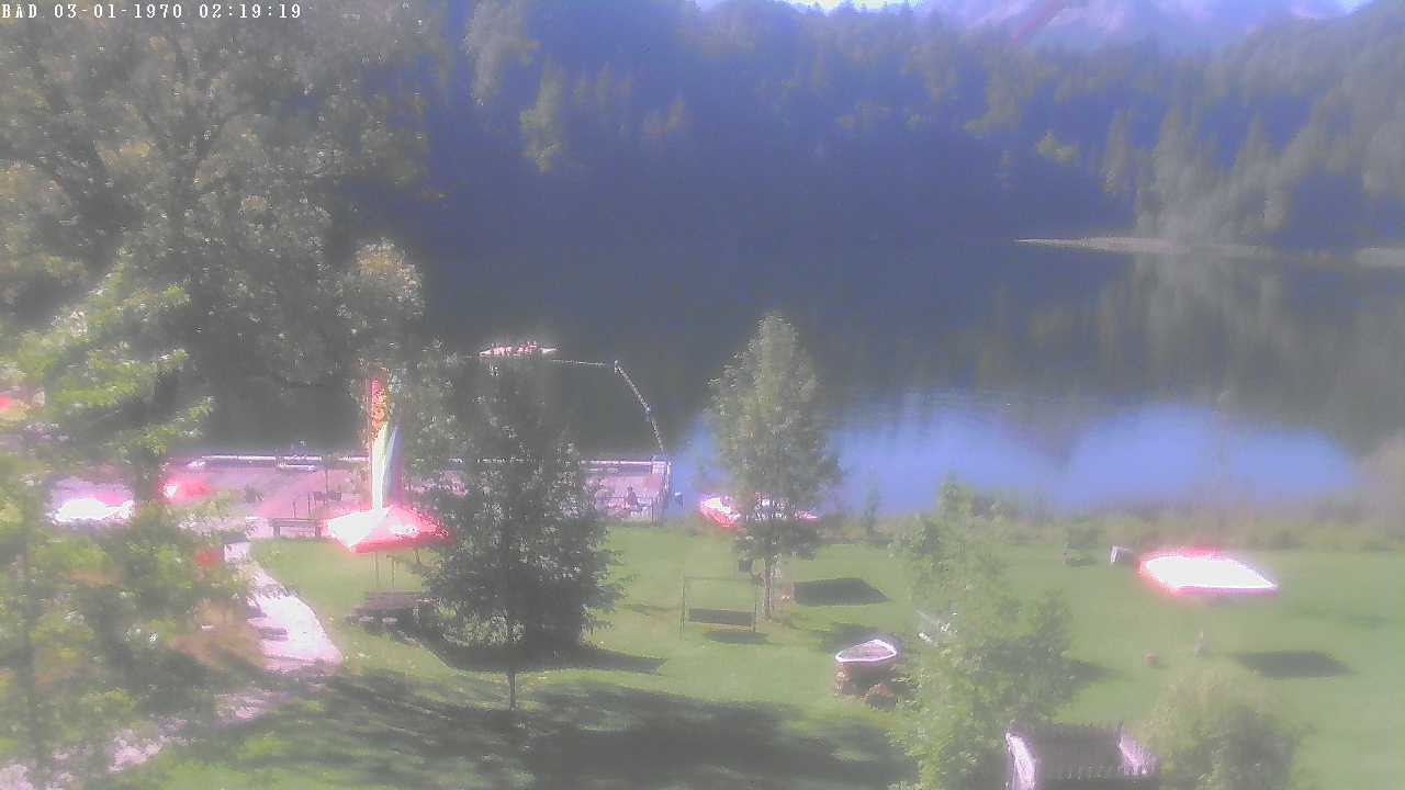Archived image Webcam Oberstdorf: Freibergsee Sunbathing Area