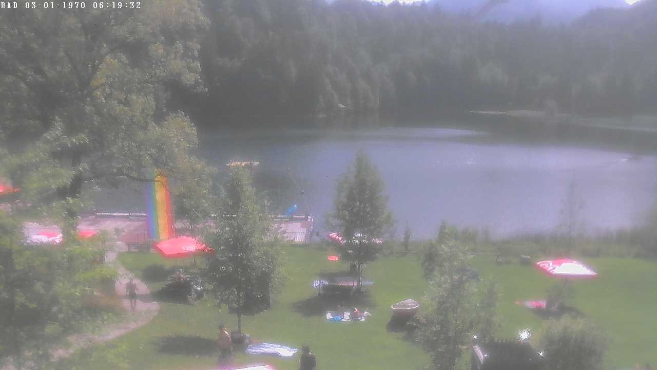Archived image Webcam Oberstdorf: Freibergsee Sunbathing Area