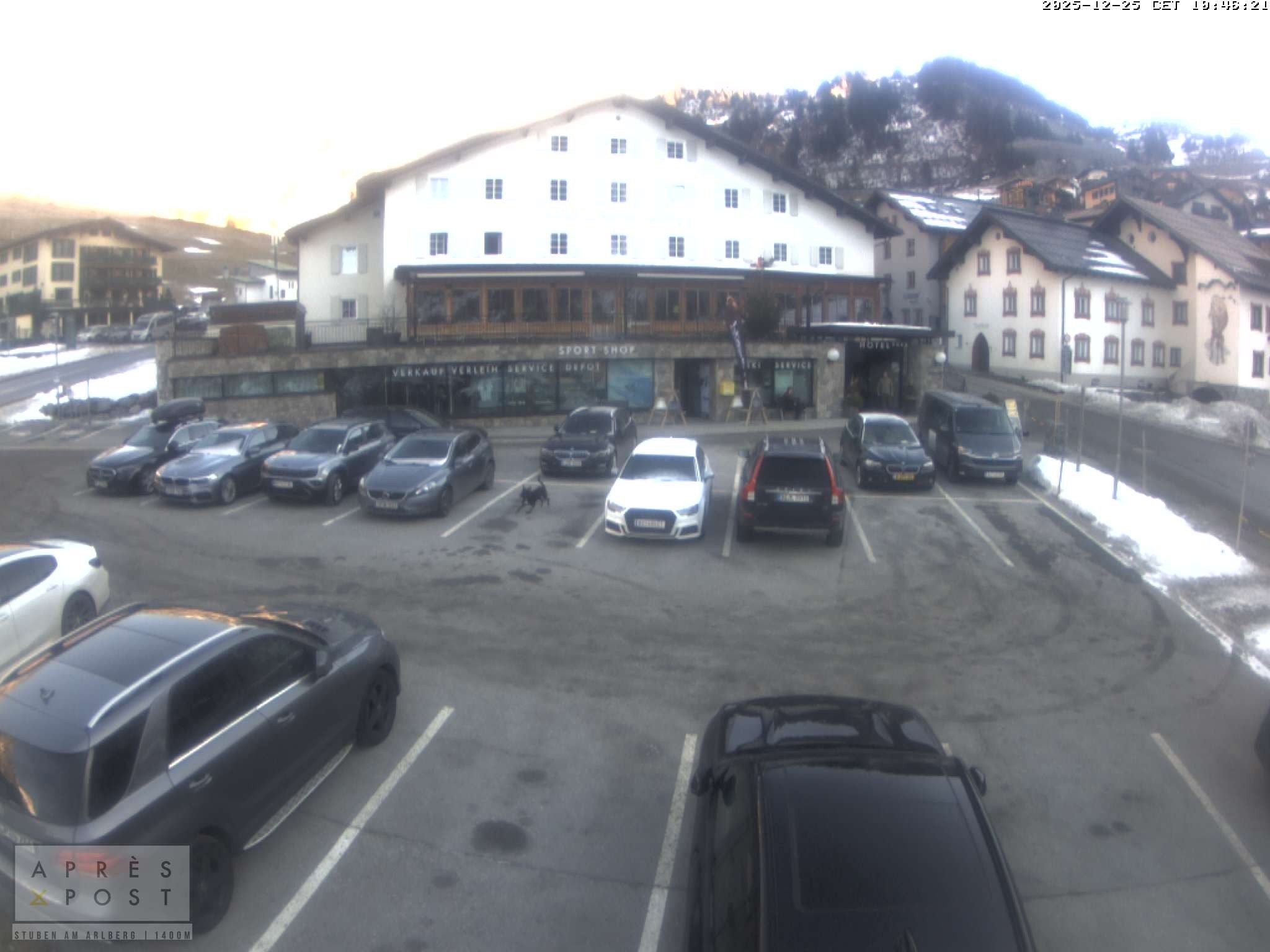 Archiv Foto Webcam Stuben am Arlberg - Blick auf das Après Post Hotel