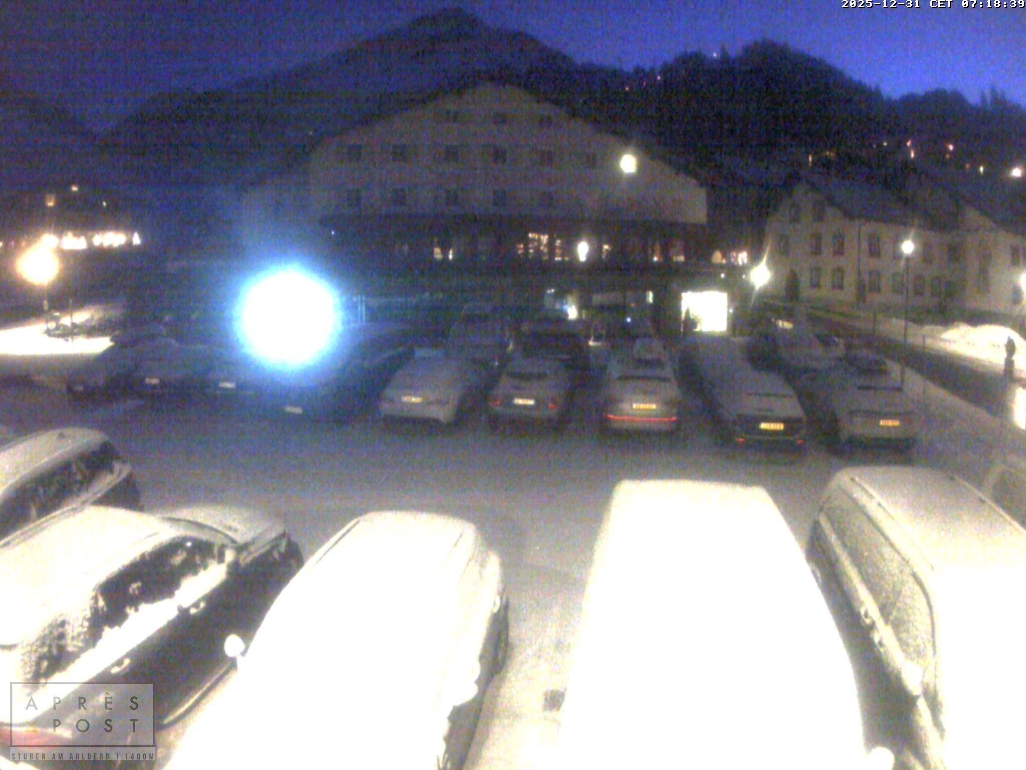 Archiv Foto Webcam Stuben am Arlberg - Blick auf das Après Post Hotel