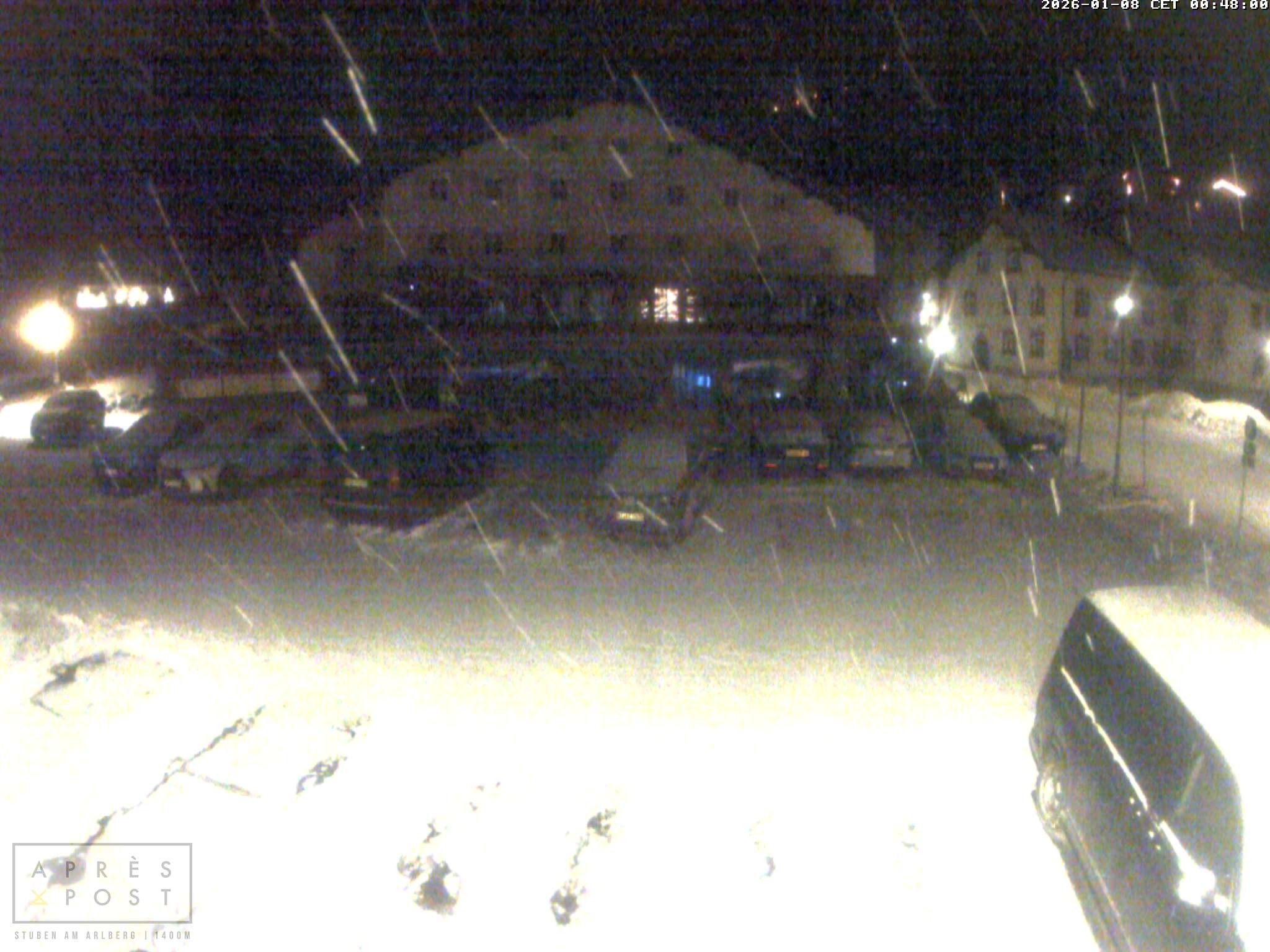 Archiv Foto Webcam Stuben am Arlberg - Blick auf das Après Post Hotel