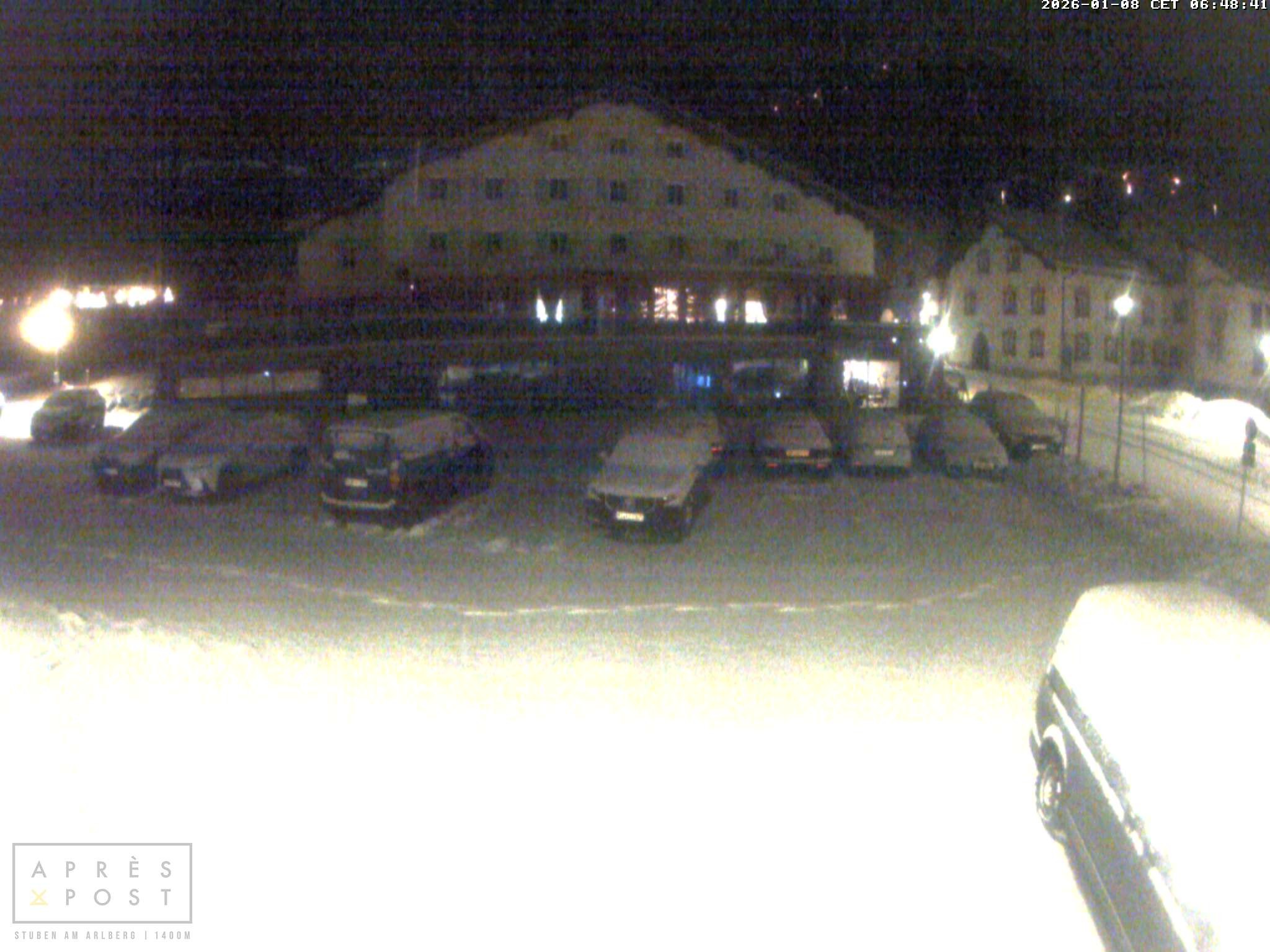 Archiv Foto Webcam Stuben am Arlberg - Blick auf das Après Post Hotel