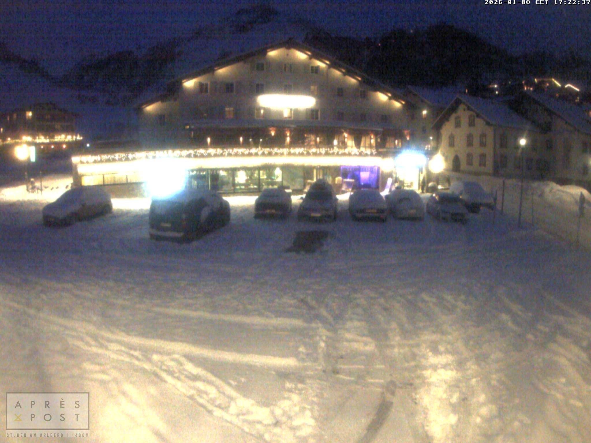 Archiv Foto Webcam Stuben am Arlberg - Blick auf das Après Post Hotel