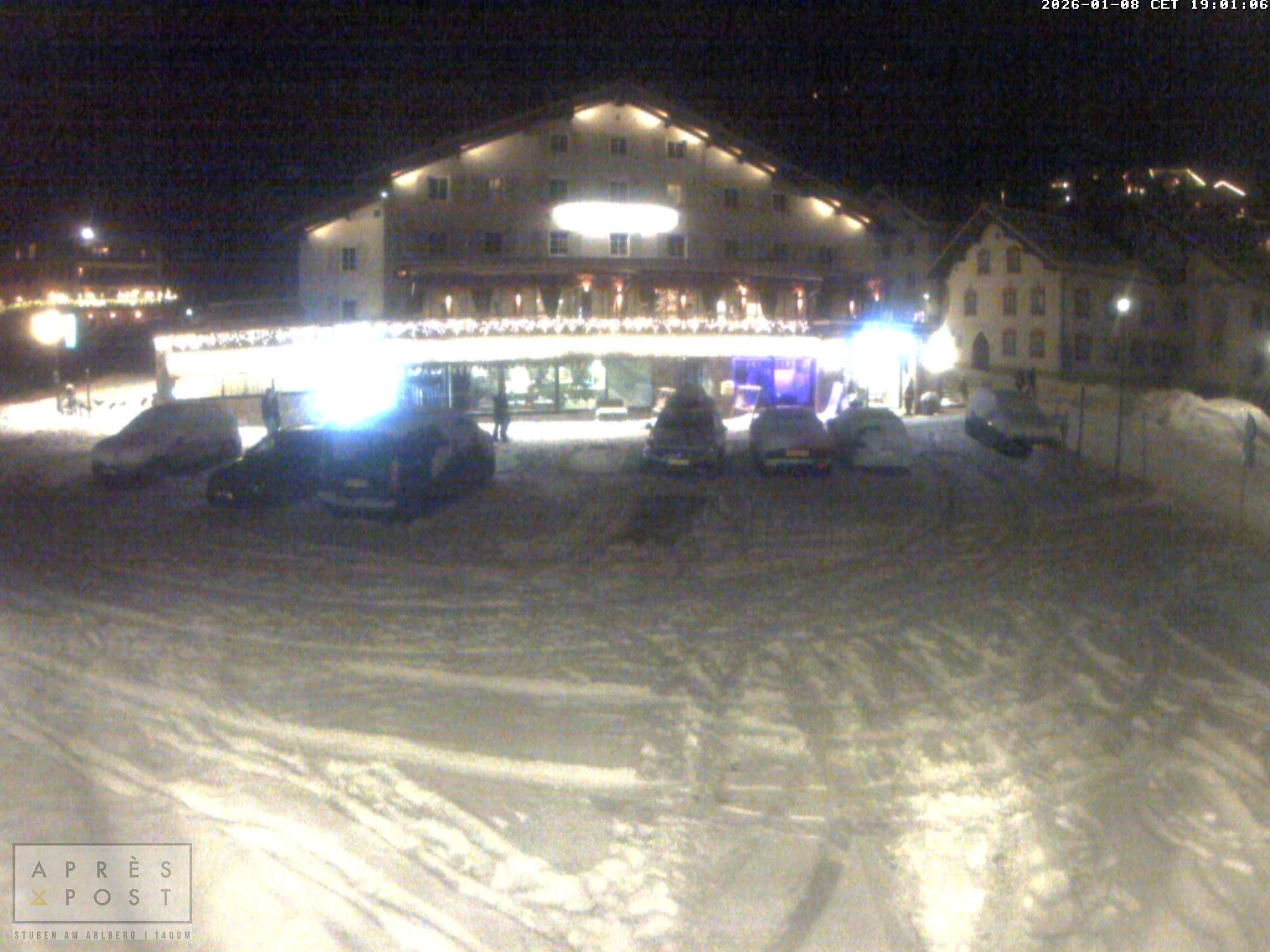 Archiv Foto Webcam Stuben am Arlberg - Blick auf das Après Post Hotel