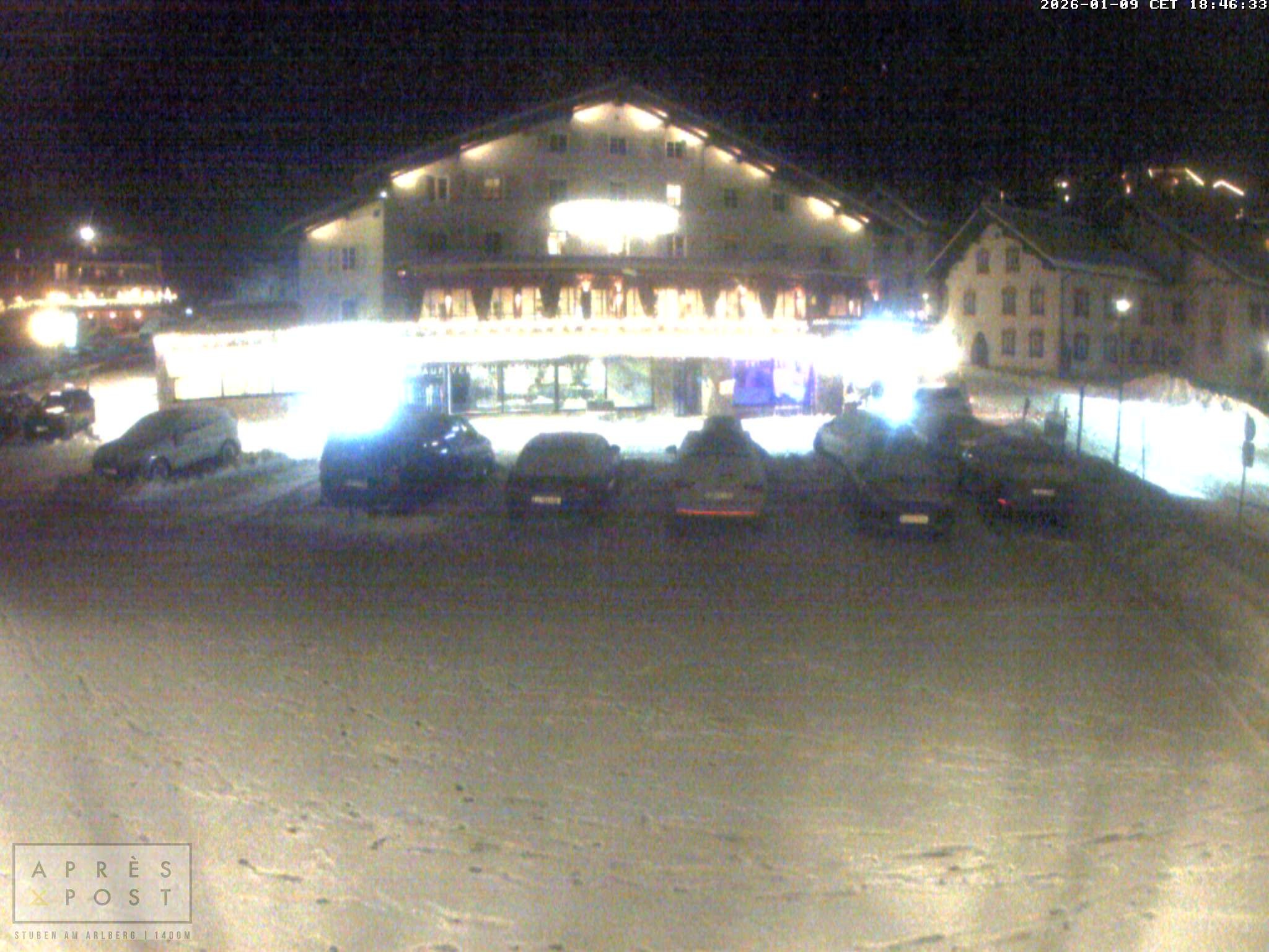 Archiv Foto Webcam Stuben am Arlberg - Blick auf das Après Post Hotel