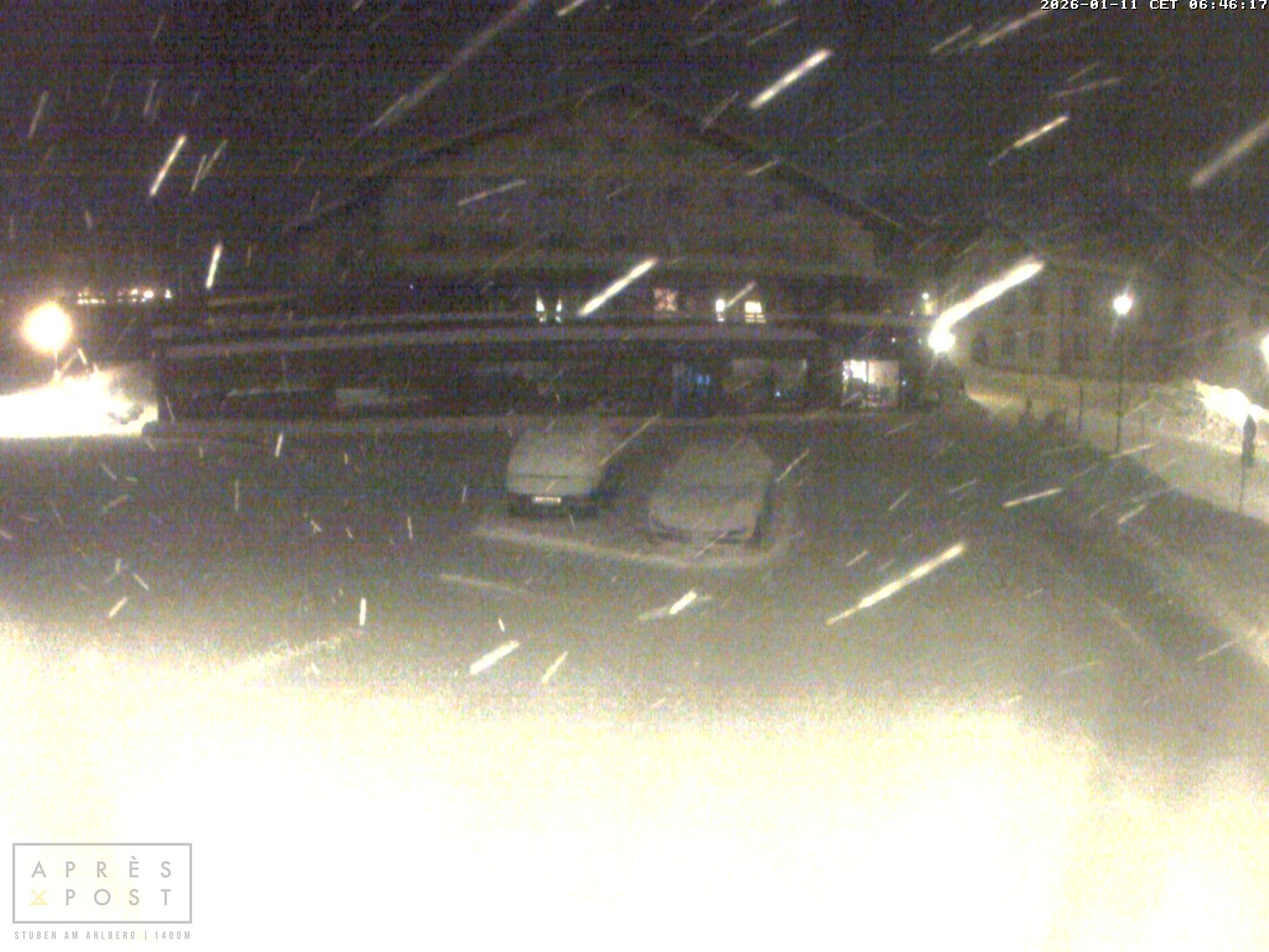 Archiv Foto Webcam Stuben am Arlberg - Blick auf das Après Post Hotel