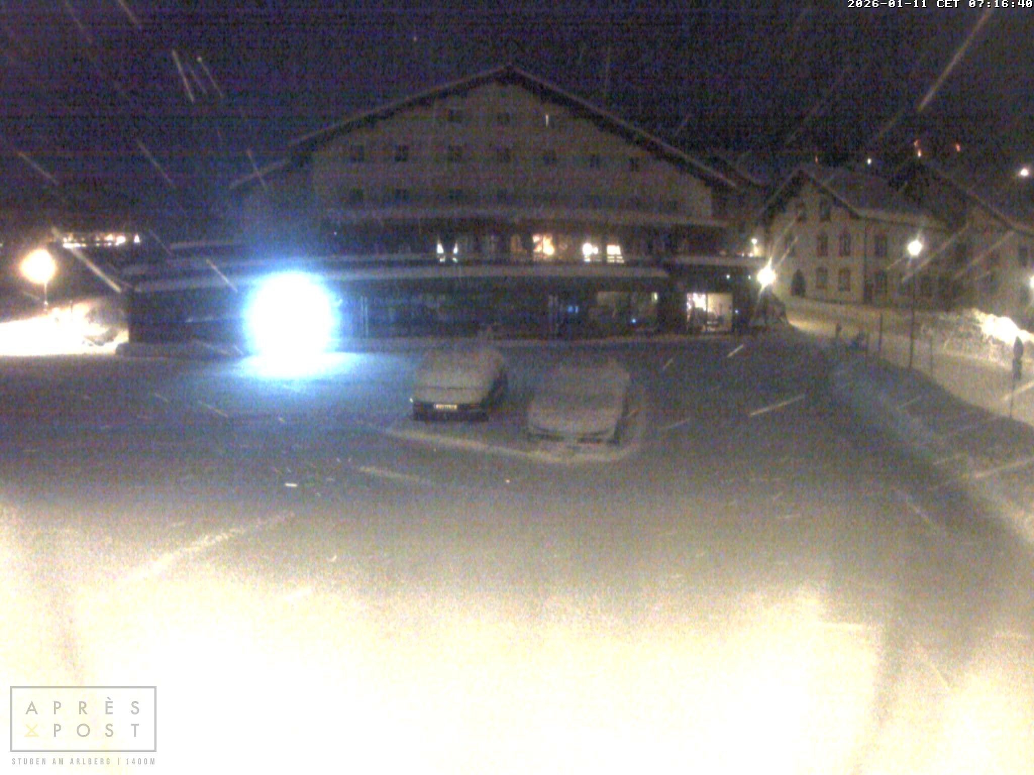 Archiv Foto Webcam Stuben am Arlberg - Blick auf das Après Post Hotel