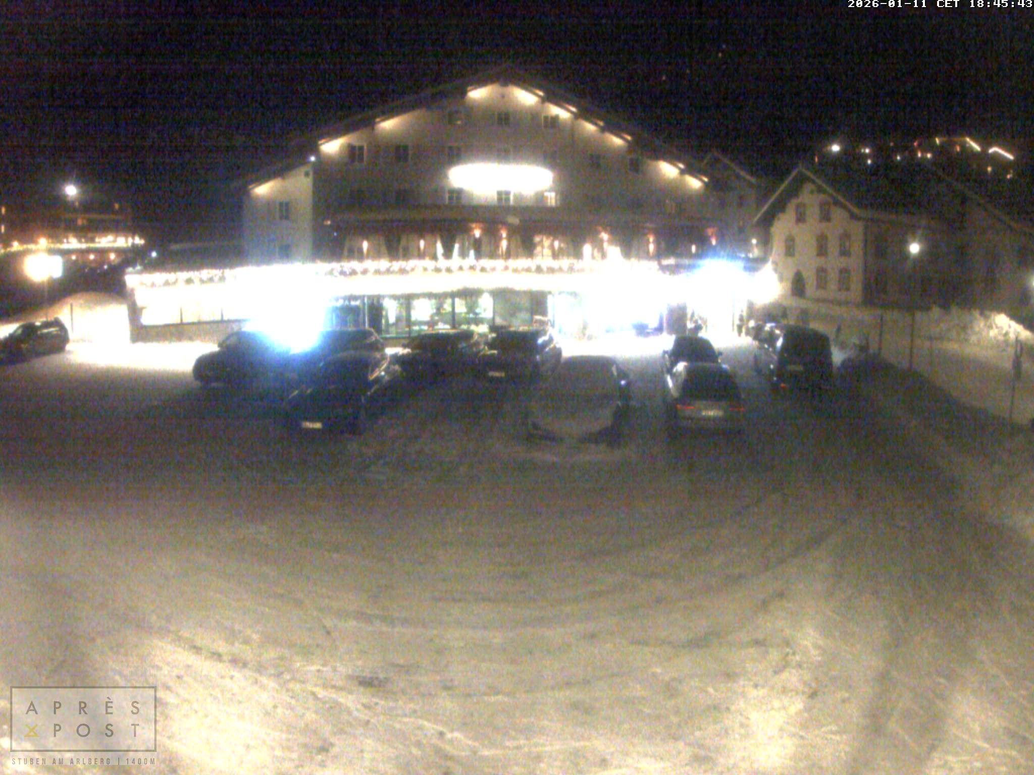 Archiv Foto Webcam Stuben am Arlberg - Blick auf das Après Post Hotel