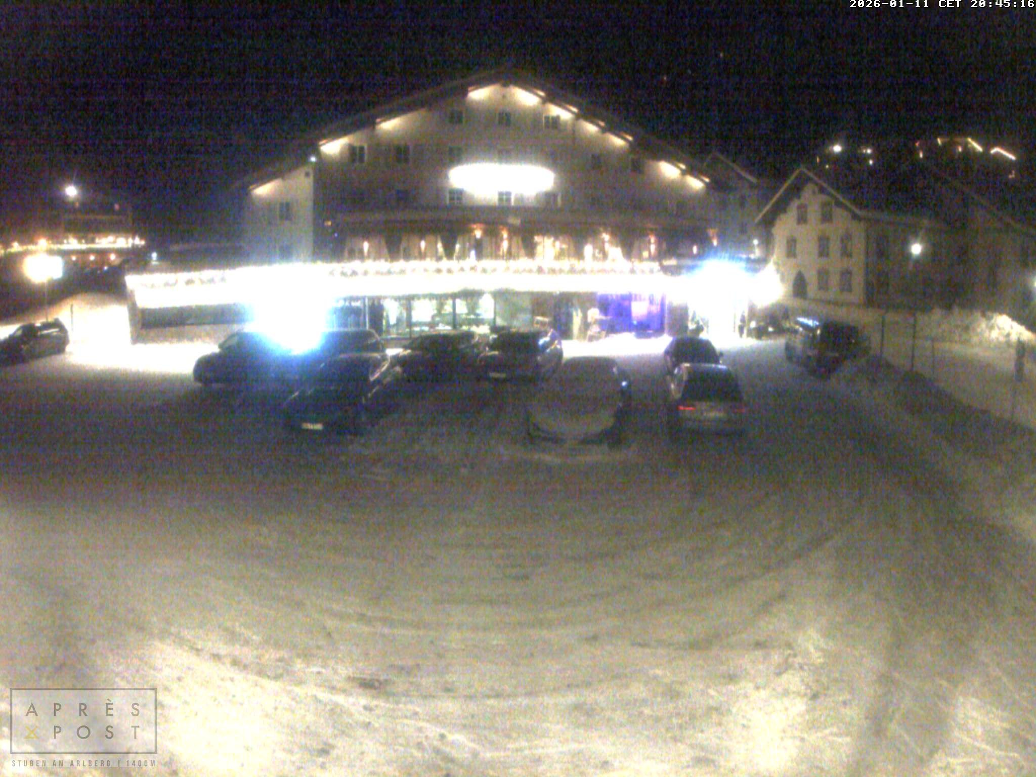 Archiv Foto Webcam Stuben am Arlberg - Blick auf das Après Post Hotel