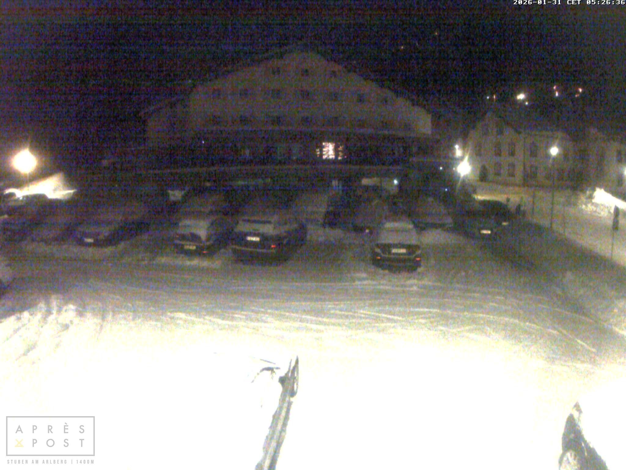 Archiv Foto Webcam Stuben am Arlberg - Blick auf das Après Post Hotel