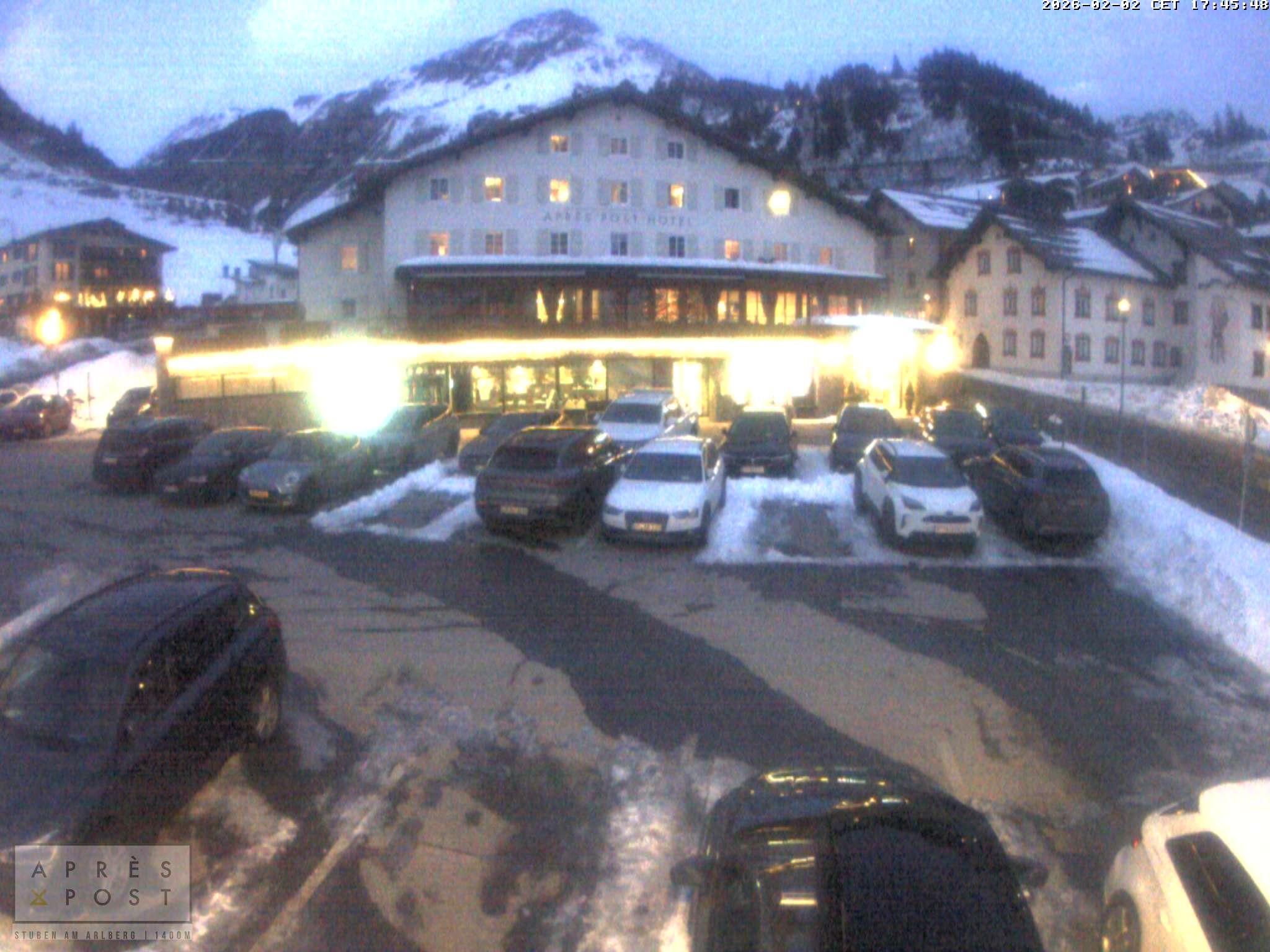 Archiv Foto Webcam Stuben am Arlberg - Blick auf das Après Post Hotel