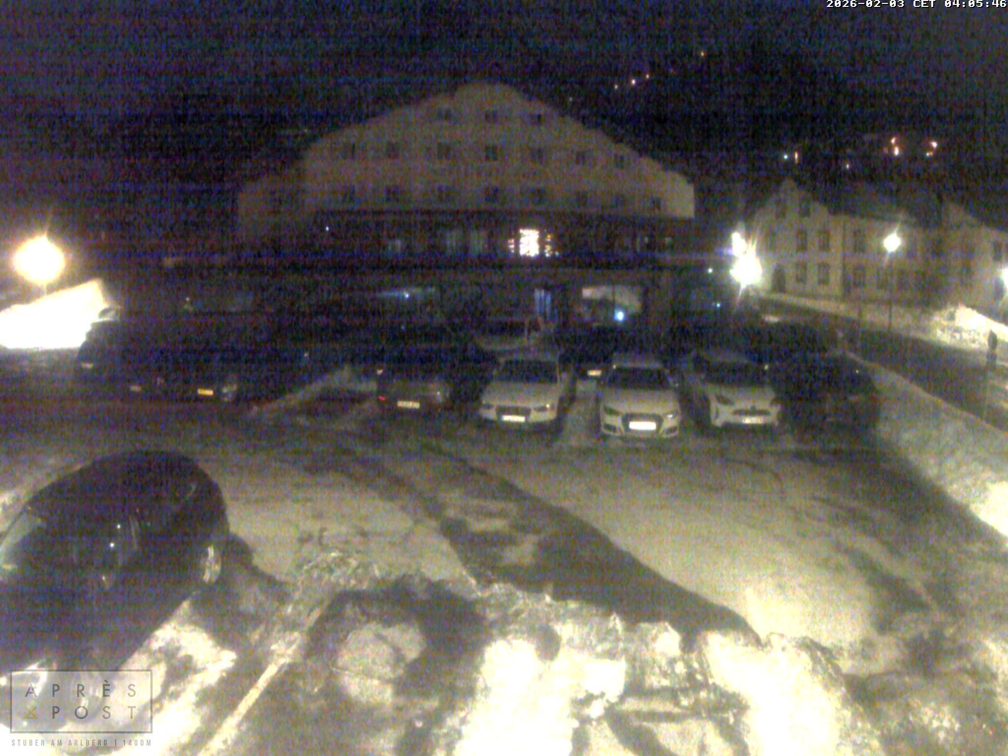 Archiv Foto Webcam Stuben am Arlberg - Blick auf das Après Post Hotel
